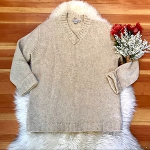 J Crew 100% wool chunky v neck pullover sweater